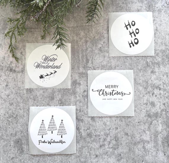 Christmas stickers | Round | 5 cm (2) | Christmas time | Gift stickers for Christmas | Christmas Eve | Merry Christmas