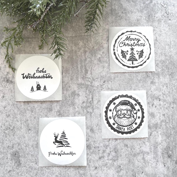 Christmas stickers | Round | 5 cm (2) | Christmas time | Gift stickers for Christmas | Christmas Eve | Merry Christmas
