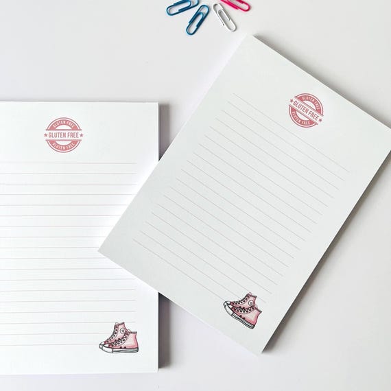Lined A5 notepad "GLUTEN FREE" | pink | To-do list | Shopping list | Recipe pad | Celiac disease | Gluten-free gift idea