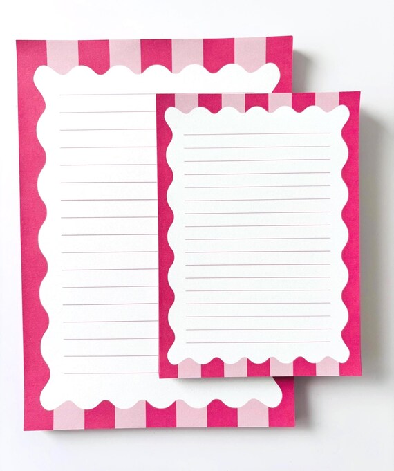 Lined notepad A5/A6 | Berry stripe pattern | To-do list | Writing pad | Gift idea