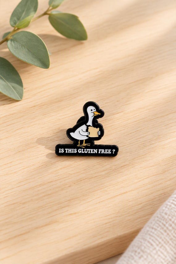Pin | Is this gluten-free? | Cartoon duck | Celiac disease | Gluten-free gift