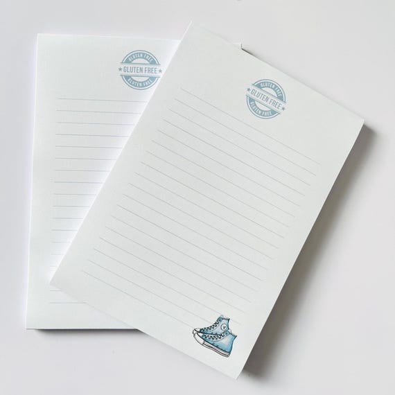 Lined A5 notepad "GLUTEN FREE" | blue | To-do list | Shopping list | Recipe pad | Celiac disease | Gluten-free gift idea
