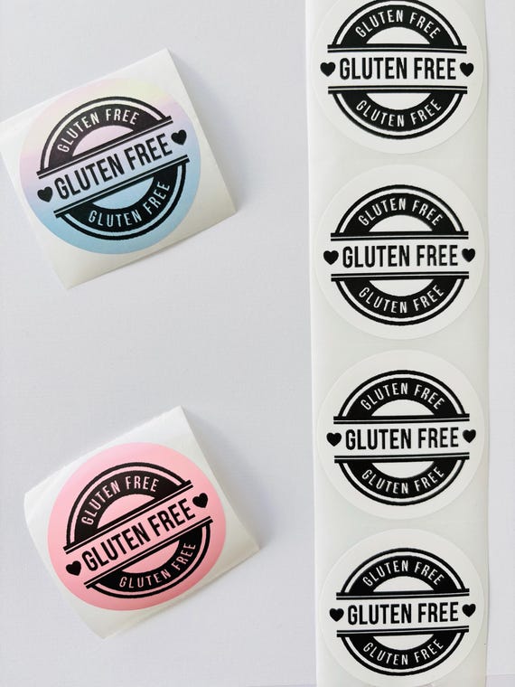 Gluten Free Stickers | Round | 5 cm (2) | Sticker | Label | Gluten-free | Celiac disease