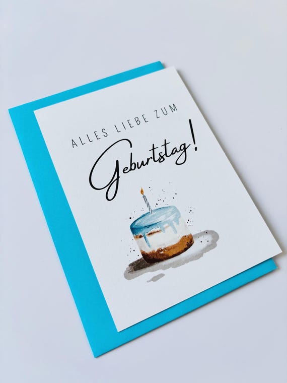 Birthday card "Happy Birthday!" | Greeting card with cake | A6 matte card