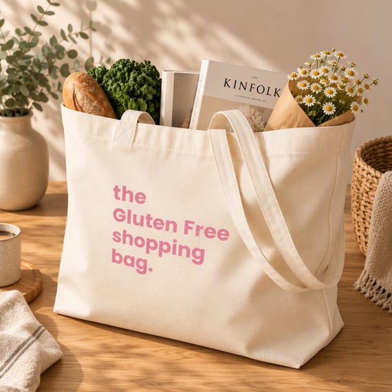 Gluten-Free Tote Bag | Canvas Bag with Statement Print | Stylish Everyday Shopping Bag | Gluten-Free Gift Idea