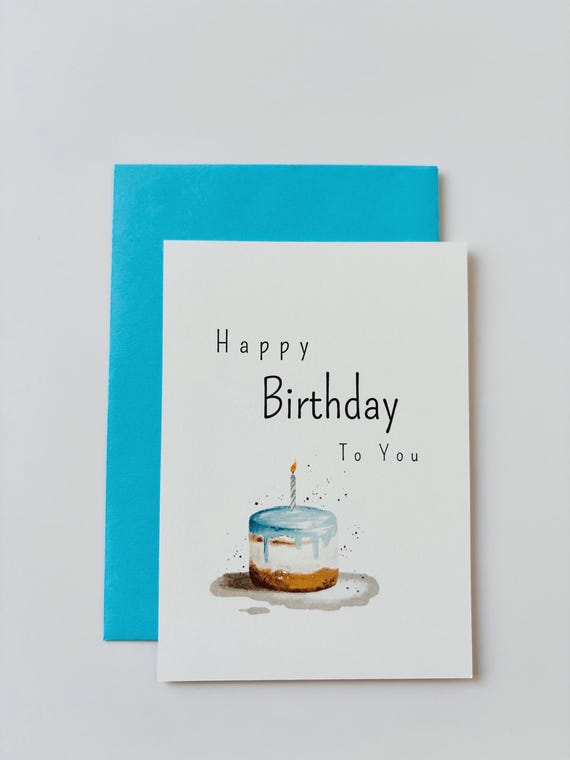 Birthday card "Happy Birthday To You" | Greeting card with cake | A6 matte card | Birthday wishes
