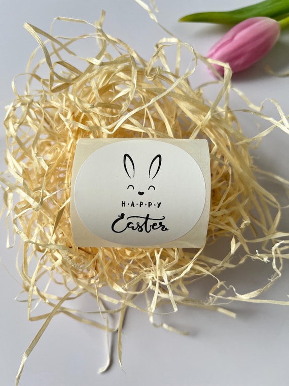 Happy Easter Stickers | Round | 5 cm | For gifts, letters and small surprises | Easter