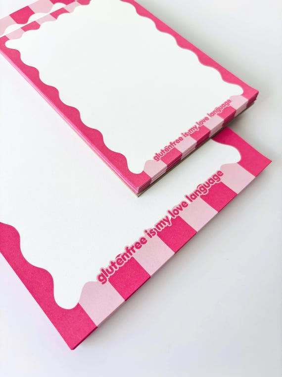 "Gluten-free is my love language" notepad A5/A6 | Striped design | To-do list | Celiac disease | Gluten-free gift idea