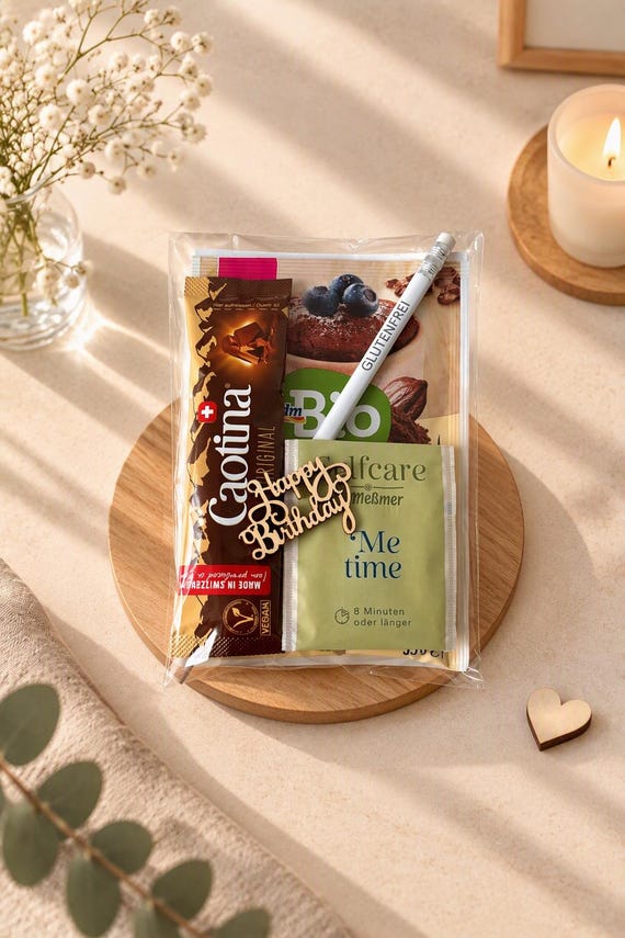 Gluten-free & vegan birthday gift bag | Self-care gift with mug cake | Small token of appreciation