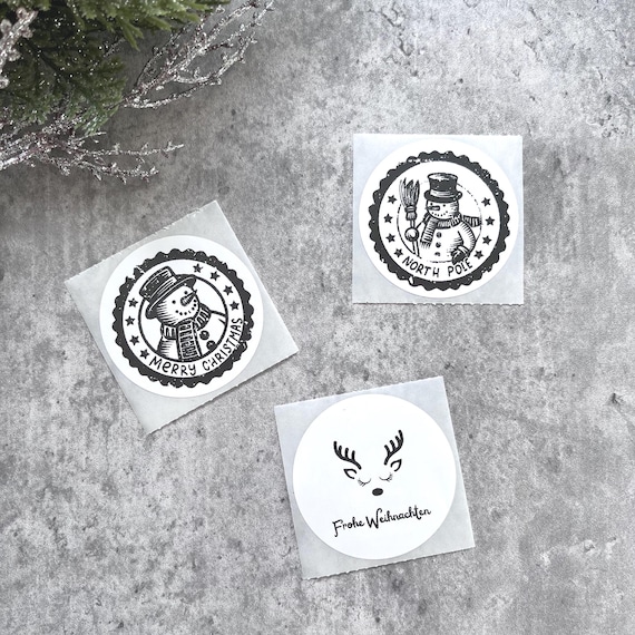 Christmas stickers | Round | 5 cm (2) | Christmas time | Gift stickers for Christmas | Christmas Eve | Merry Christmas