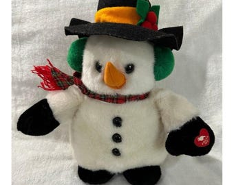 Vintage RARE plush musical snowman by Kellytoy 12” stuffed animal WORKS