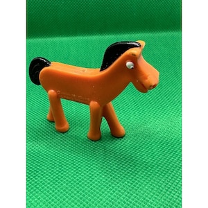Jesco Pokey Bendable Rubber Gumby Orange Horse Figure Mini 3&quot; 1980’s Vintage