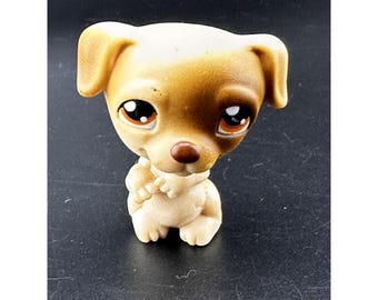 Littlest Pet Shop Jack Russell Terrier Hund 109 2004 LPS Autentiska Orangea Ögon