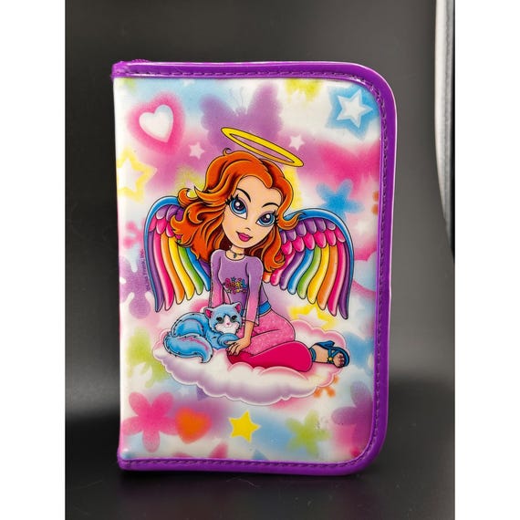 THERAMPAGE龍フリスビーフリスビー Lisa Frank Stationary Zipper Binder Angel Cat Rainbows Mini 5x8
