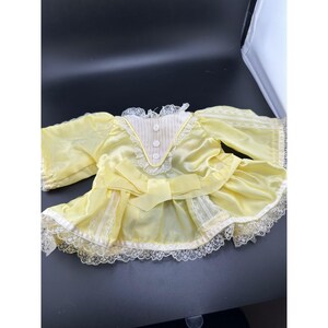 Cabbage Patch Kids Twins satin yellow white fancy dress Coleco doll clothes