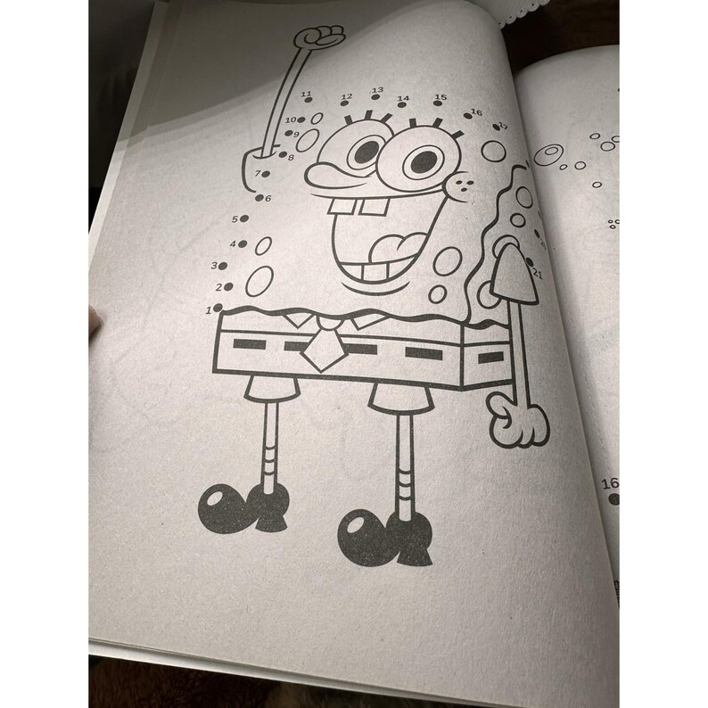 new-spongebob-squarepants-dot-to-dot-activity-book-unused-coloring-etsy