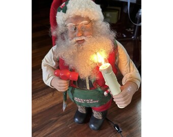 Grand Père Noël Vintage 60 Cm Avec Bras Articulés, Figurine Décoration Noël Rétro Années 60-70
