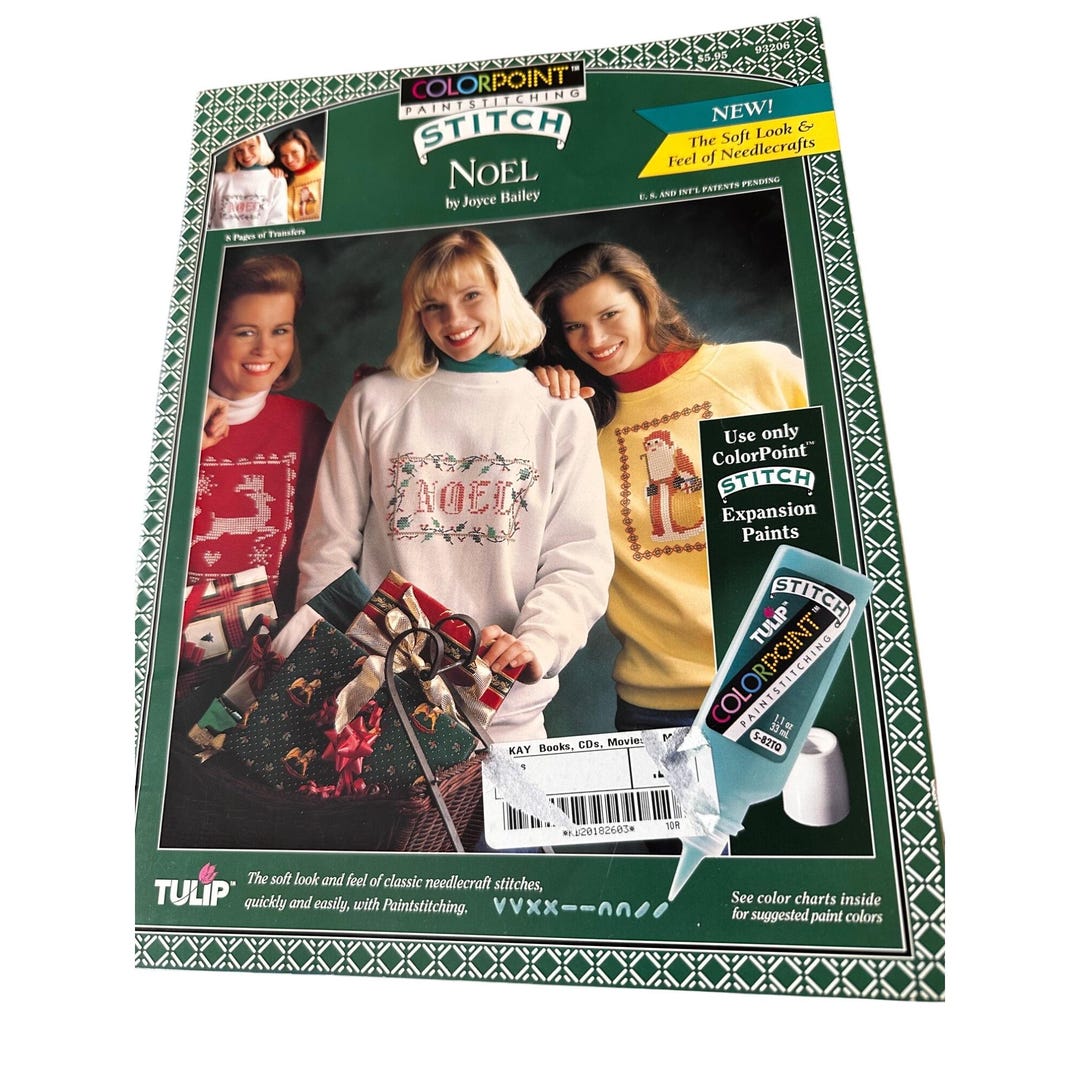 Vtg 1993 Colorpoint Paint Stitching Noel by Joyce Bailey by Tulip Issue ...