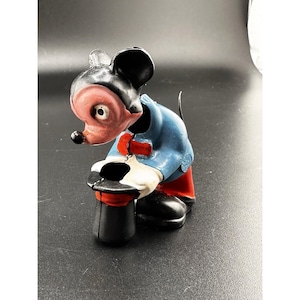 Vtg 1950 Walt Disney Production Marx Toy Mickey Mouse Bobble Head Antique Nodder
