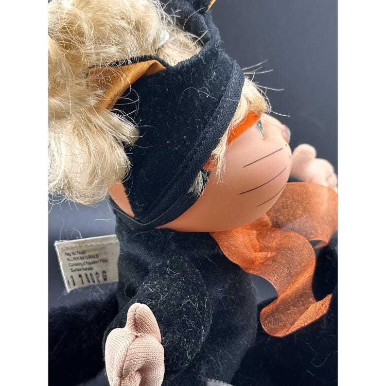 2000 Cabbage Patch Kids Black Cat Plush Doll 10" Halloween Vtg HTF Rare image 15