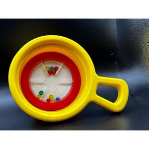 Vtg Fisher-Price Fun with Food Stacking Nest Replacement Yellow Beads Pot READ