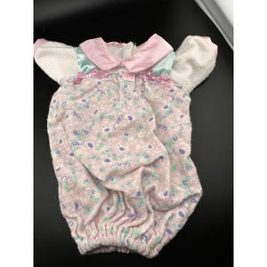 Cabbage Patch Kids Flannel Beanie Sleeper With Open Bottom Pink Vtg BBB