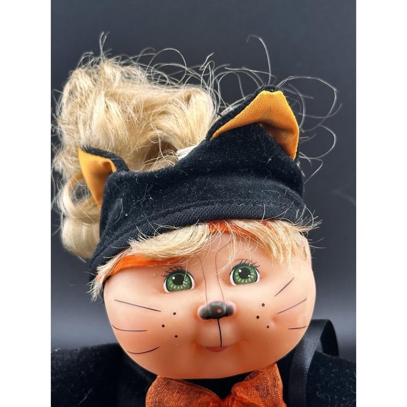 2000 Cabbage Patch Kids Black Cat Plush Doll 10" Halloween Vtg HTF Rare image 6
