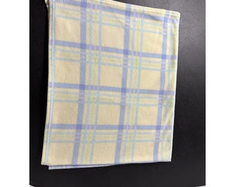 Vtg Carters Carter’s Yellow Blue Plaid Fleece Lovey Baby Security Blanket 33x28