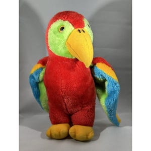 Dakin Vintage 10” Plush Parrot Polly Macaw Bird 1980 Stuffed Toy Korea