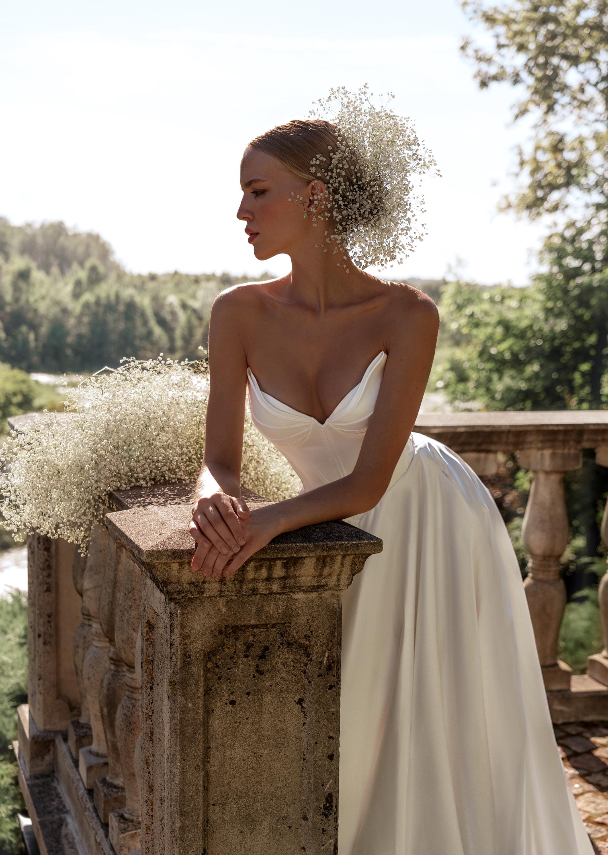 Abito Da Sposa In Tessuto Finiture In Pizzo Nastro Di Pizzo Con - Foto 9