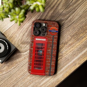 Slim hoesje Londen rode telefooncel Underground Vintage Retro VK Brits Engeland Cadeau voor wereldreiziger iPhone-hoesje mobieltje