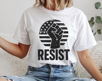 Resist Protest Shirt Social Justice Cotton Tee Comfort Colors Trump Resistance TShirt Anti-Fascism Democrat Apparel