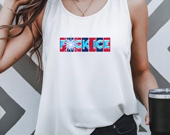 F*ck Ice Shirt Protest Tank Top Foxtrot Delta Tango Fck Donald Trump Social Justice Anti-Fascism Abolish Icestapo Sleeveless Cotton Apparel