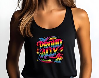 Camiseta sin mangas Orgulloso de los heterosexuales, aliado del orgullo gay, partidario de los heterosexuales, Bella + Canvas, algodón LGBTQIA, unisex, camiseta de apoyo LGBTQ