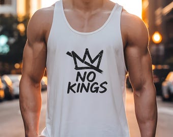 No Kings in America Protest Tank Top Social Justice Cotton Sleeveless Shirt Activist Trump Resistance Anti-Fascism Democrat Apparel