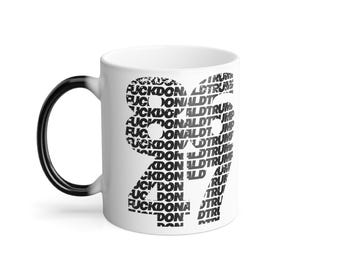 FDT 8647 Cancel Trump Color Morphing Mug, Fuck Donald T 11oz Coffee Cup Ceramic Foxtrot Delta Tango Anti-Fascism Merch