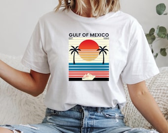 Camiseta del Golfo de México, camiseta de resistencia al atardecer, justicia social, colores cómodos, resistencia, protesta anti-Trump, camiseta de algodón, ropa demócrata
