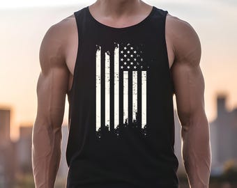 Camiseta desgastada con bandera estadounidense, camiseta de protesta de luto, camiseta sin mangas, justicia social, Trump, resistencia, mercancía, antifascismo, activista, demócrata, ropa de algodón