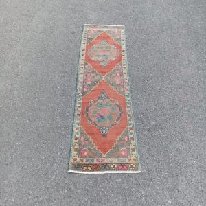 Handmade Wool Turkish Runner Rug: 2x6 Small Oushak Rug