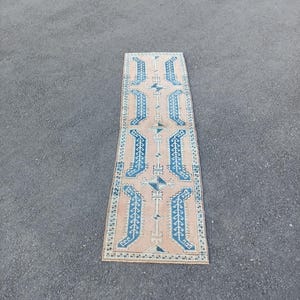 Handmade Turkish Wool Runner Rug: Oushak Entryway Rug, 2x6
