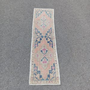 Handmade Wool Turkish Runner Rug: Vintage Entryway Rug (1.9x5.8 FT)