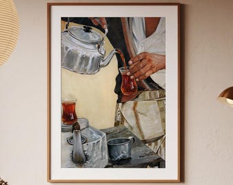 Turkish Tea Watercolor Art Print, Heritage Botanicals Collection