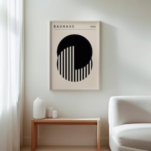 Pôster da exposição da Bauhaus, impressão de arte geométrica