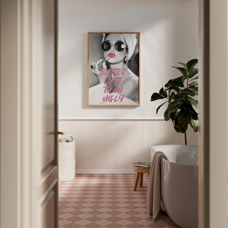 Arte di Audrey Hepburn, poster di "Meglio tardi che brutto", poster di film vintage, decorazioni murali, arte cinematografica classica, arredamento per la casa, arte murale di film immagine 8