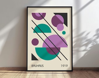 Bauhaus Wall Art, Modern Art Print, Minimalist Wall Art, Printable Exhibition Poster, Digital Download, Home Decor, Art for Living Room