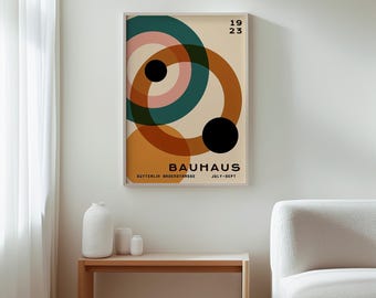 Bauhaus Art Print, Printable Wall Art, Modernist Decor, Exhibition Poster, Abstract Design, Minimalist Home Decor, Digital Download