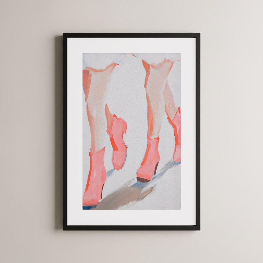 Fashion Illustration, Abstract Pink Heels Poster, Modern Art Print ...
