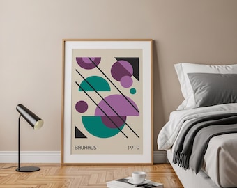 Bauhaus Wall Art, Modern Art Print, Minimalist Wall Art, Printable Exhibition Poster, Digital Download, Home Decor, Art for Living Room