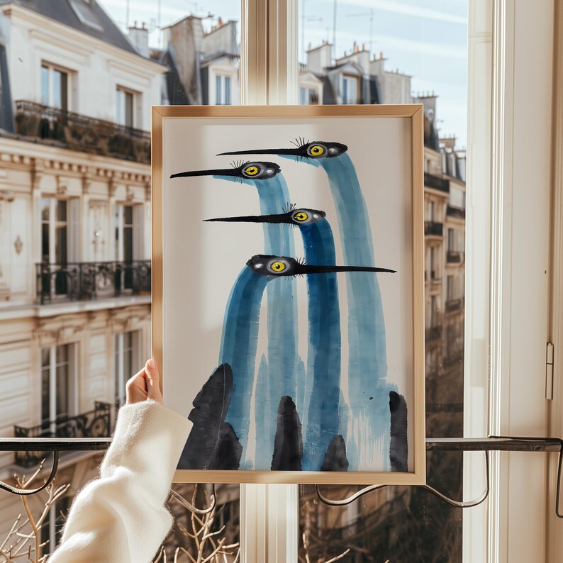 Minimalist Bird Art, Modern Bird Poster, Calm Wall Decor, Elegant Home Art, Nature Inspired Artwork, Contemporary Design image 9