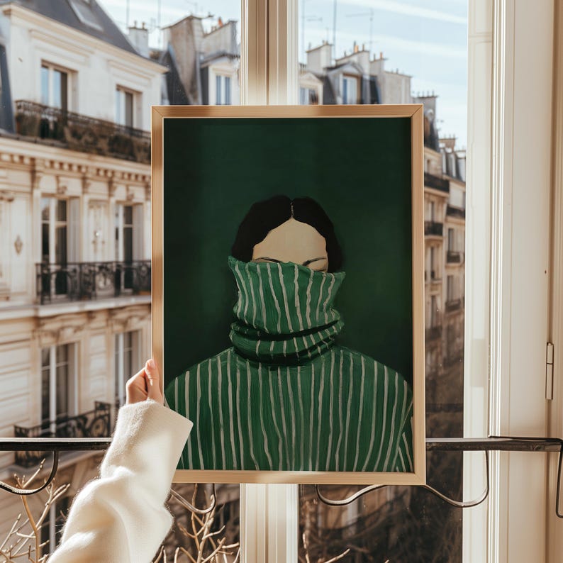 Emerald Green Abstract Woman Wall Art, Modern Home Decor, Digital Download Art, Printable Artwork, Contemporary Art for Living Room image 10